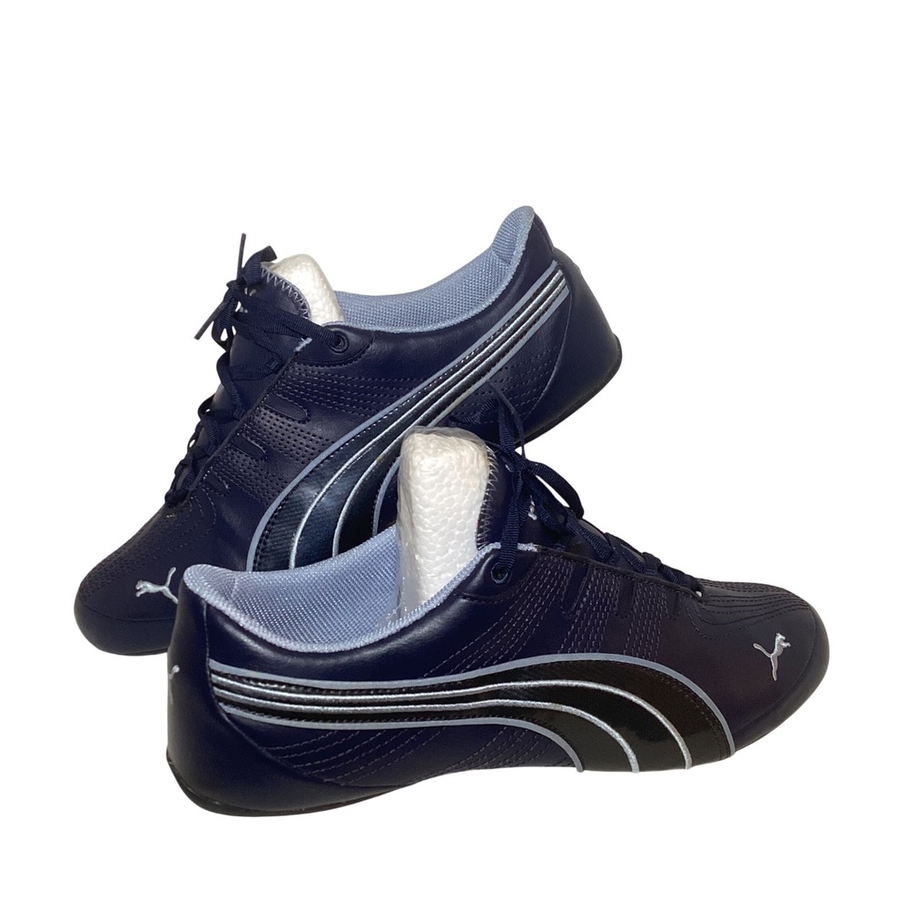 Puma Sport Lifestyle Navy Blue Leather Low Top Sneakers Womens size 10